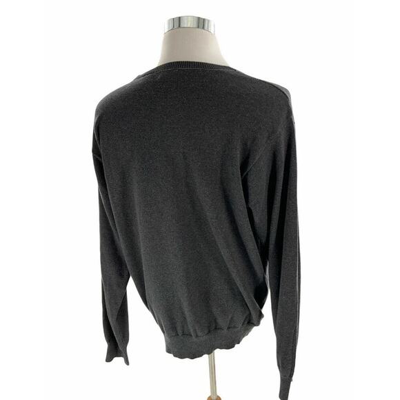 Izod Sweater Men's Size Extra Large Crew Neck Gray Knit 100% Cotton Casual Tops - Picture 3 of 6